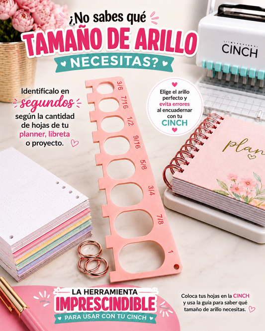 Guía para tamaño de arillos encuadernación