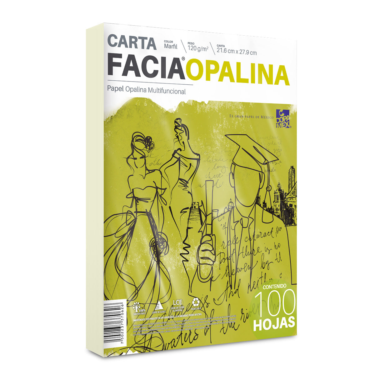 Opalina Facia 120 gms tamaño carta